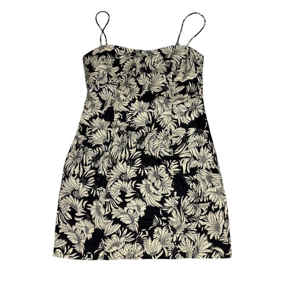 Anine Bing Womens Size S Keiran Linen Dress in Black Floral Print NWT - Picture 1 of 8